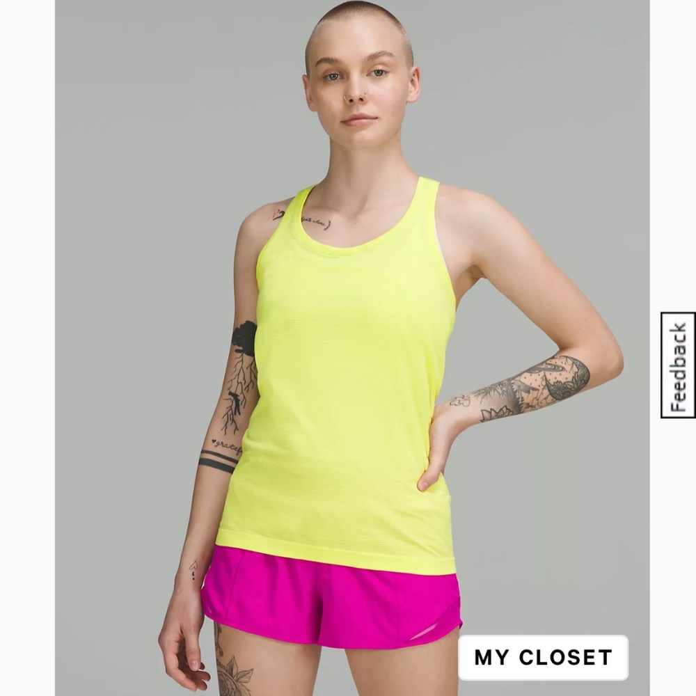 Lululemon swiftly tank 2.0 electric lemon sz 14